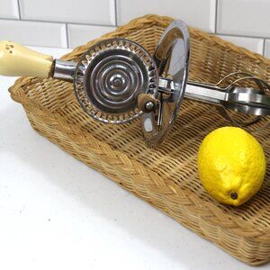 Vintage Merry Whirl Egg Beater: 1916 Patent Hand Crank Mixer, Farmhouse Kitchen